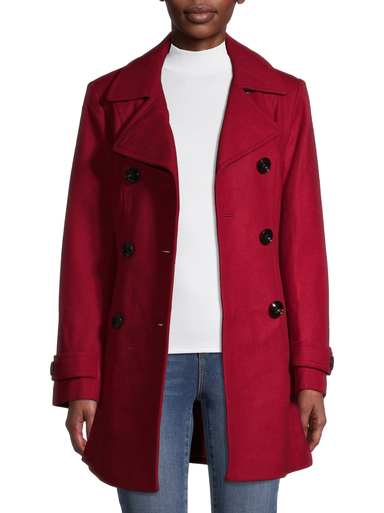Anne klein double top breasted wool coat