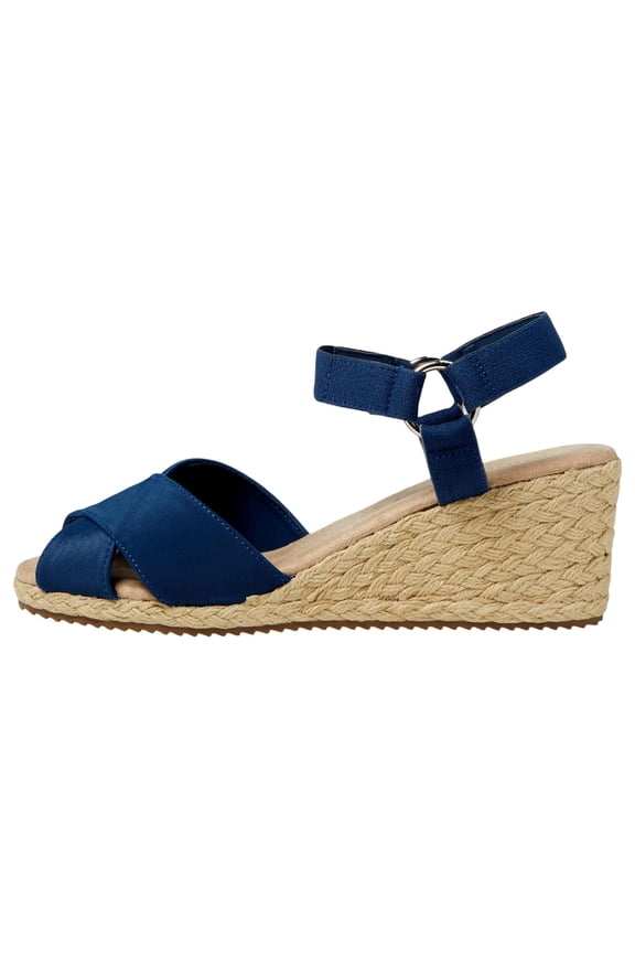 Esther Wedge Sandals Navy Stretch ESTH01F9-410 Women's Size 8