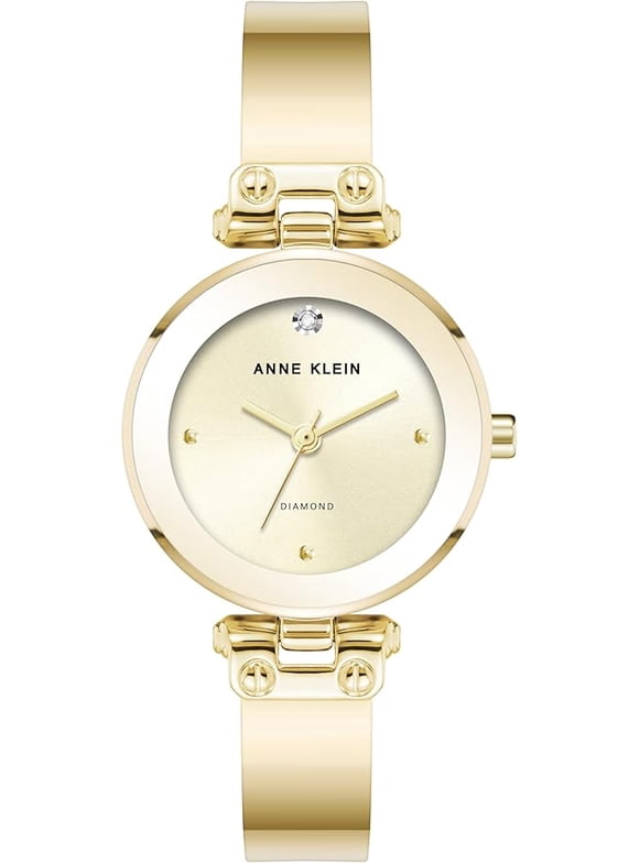 Genuine Diamond Dial Bangle Ladies Watch