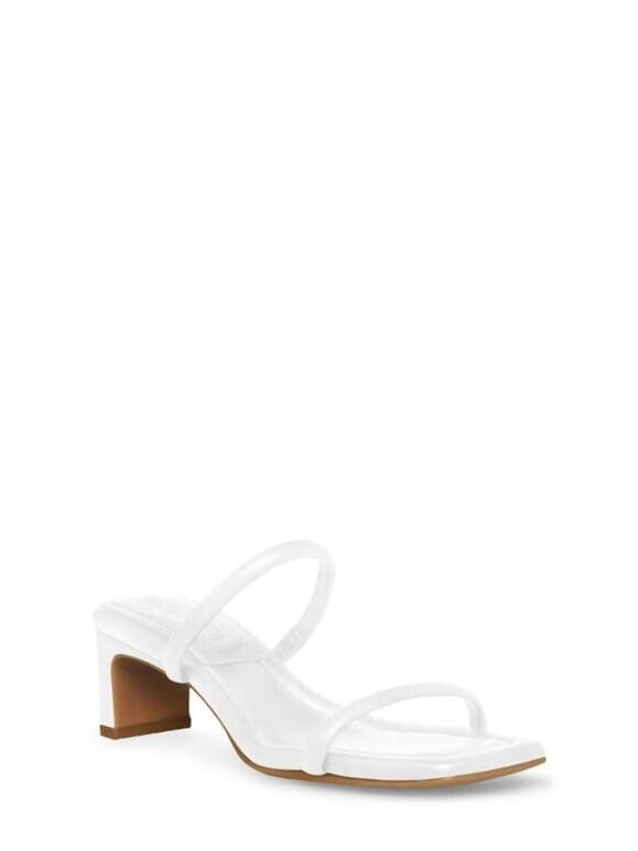 Anne Klein Jayla Sandal Women's US 9 White Slip-On Square Toe Block Heel KHD334