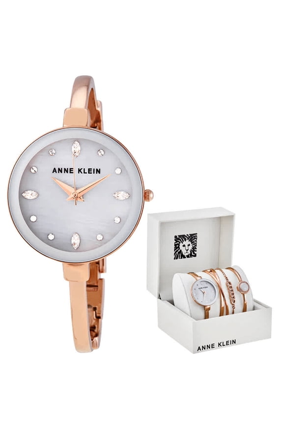 Light Grey Crystal Dial Ladies Watch and Bracelet Set AK/3402LGST