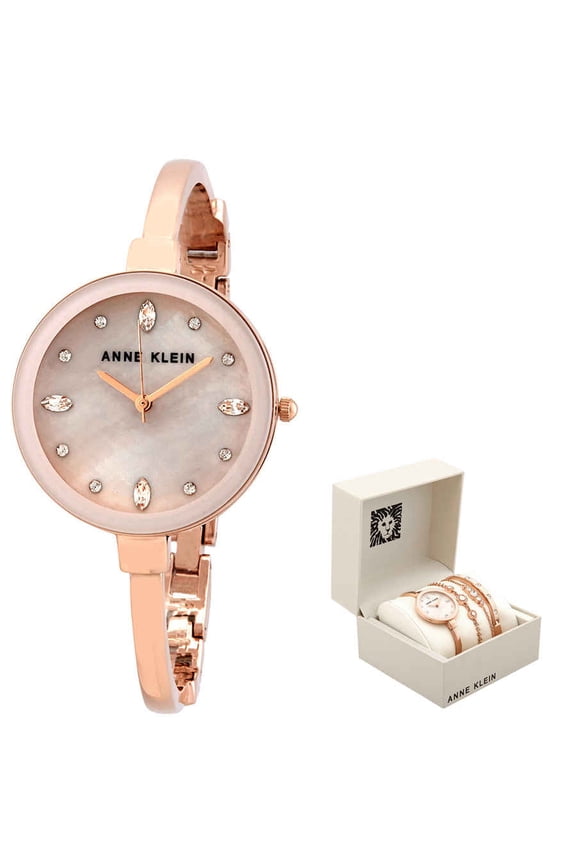 Light Pink Dial Rose Gold-tone Ladies Watch and Bracelet Set 3352PKST