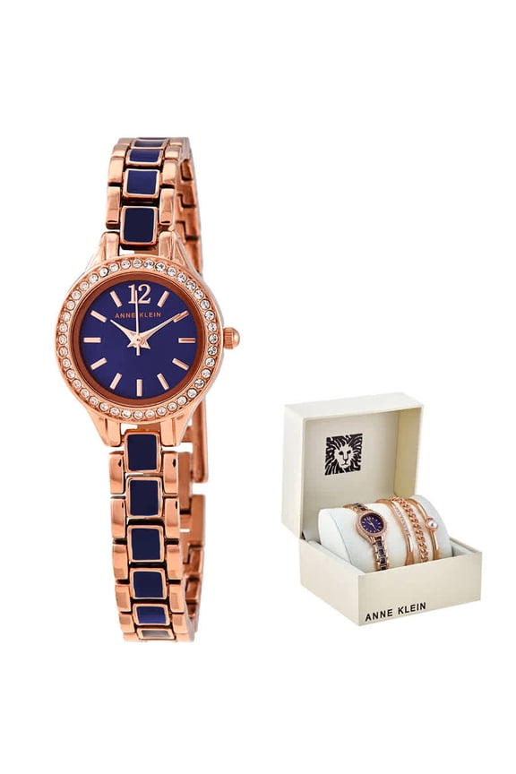 Navy Dial Ladies Watch and Bracelet Set AK/3396NRST