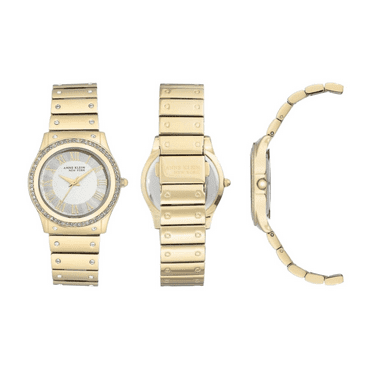Anne Klein New York 12/2288SVGB Women's 32mm Gold Tone Swarovski Crystal Watch