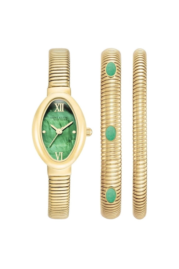 New York Women's Green Malachite Bracelet Watch Set 12/7752MAST