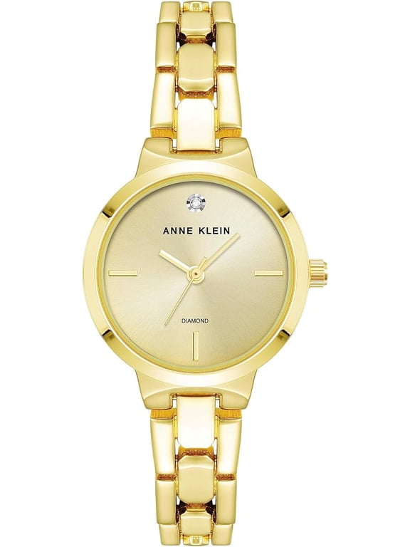 Petite Gold-Tone Diamond Dial Champagne Sunray Ladies Watch AK-4190CHGB