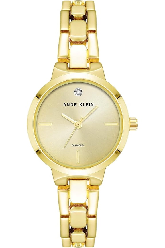 Petite Gold-Tone Diamond Dial Champagne Sunray Ladies Watch AK-4190CHGB