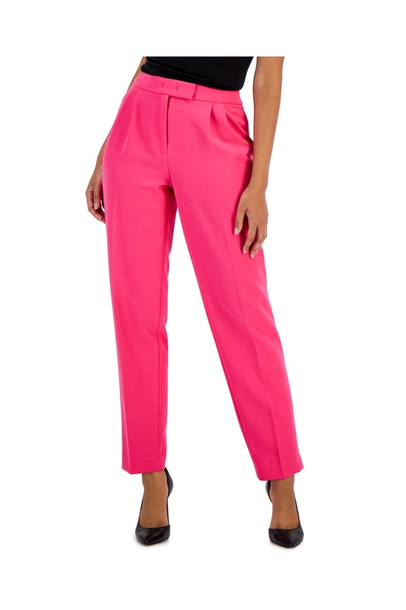 Petite High-Rise Pleated Pants Amaranth 14P