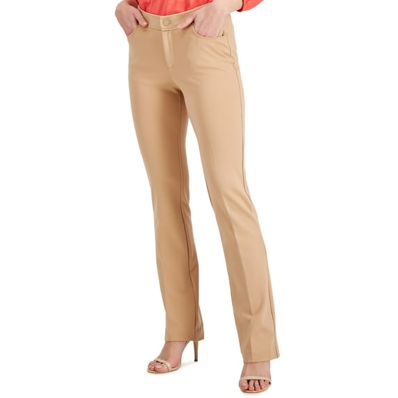 Anne Klein Petite Mid Rise Trousers Light Coffee 8P