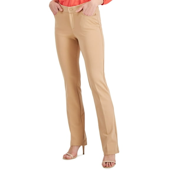 Anne Klein Petite Mid Rise Trousers Light Coffee 8P