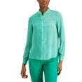 thumbnail image 1 of Anne Klein Petite Mixed-Print Shirt White Cloverminidot PS, 1 of 1