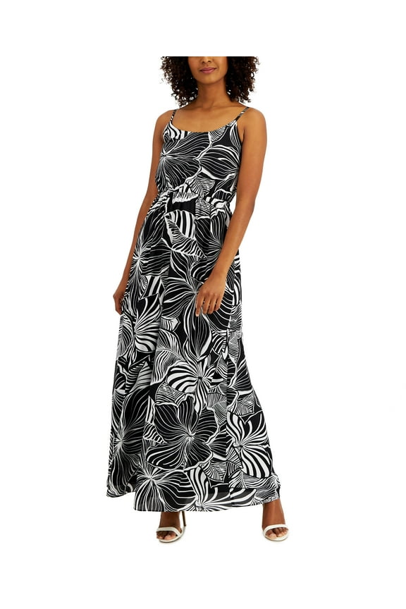 Petite Printed Maxi Dress Anne Black PS