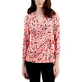 thumbnail image 1 of Anne Klein Petite Printed Wrap Tie Shirt Rose Apple Combo PM, 1 of 1