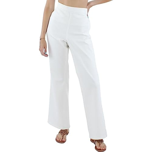Anne Klein Pull-On High-Rise Slim-Fit Pants Nyc White 8