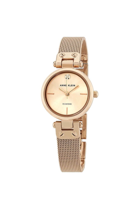 Diamond-Accented Mesh Bracelet Ladies Watch