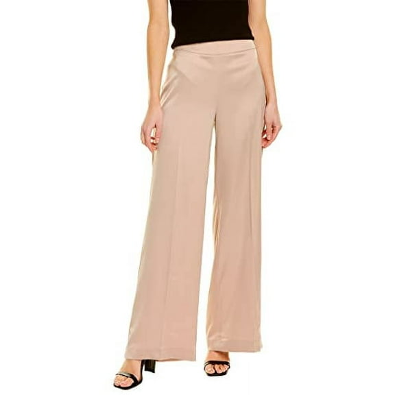 Anne Klein Satin Side-Zip Wide-Leg Pants Latte 6