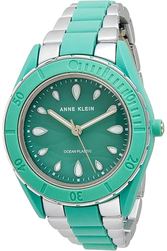 Silver-Tone Solar Powered Recycled Ocean Plastic Bracelet Ladies Watch