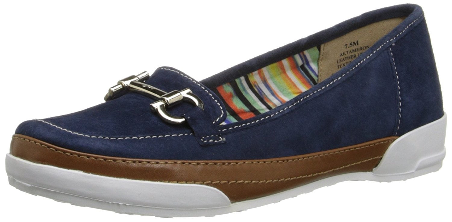 Anne Klein Sport Women's Tameron Nubuck Boat Shoe, Navy, 7 M US