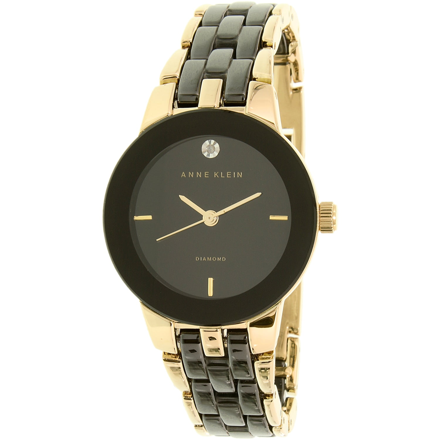Anne Klein Women\'s Gold And Black Analog Premium Crystal Accented Bracelet Watch Amazon.com: Anne Klein Women main image 2