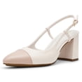 thumbnail image 1 of Anne Klein Brooklyn Pointed Toe Block Heel Slingback Heels for Women with Buckle Closure Cushioned Insole Closed Toe Dress Pumps, 1 of 7