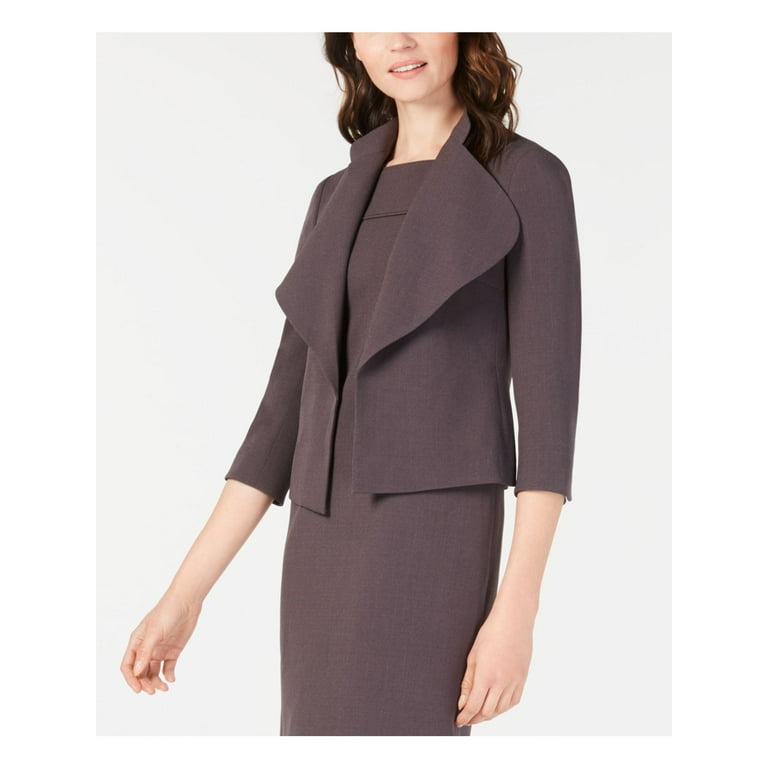 Anne Klein Women's Cascade-Lapel Jacket (14, Nantucket Grey