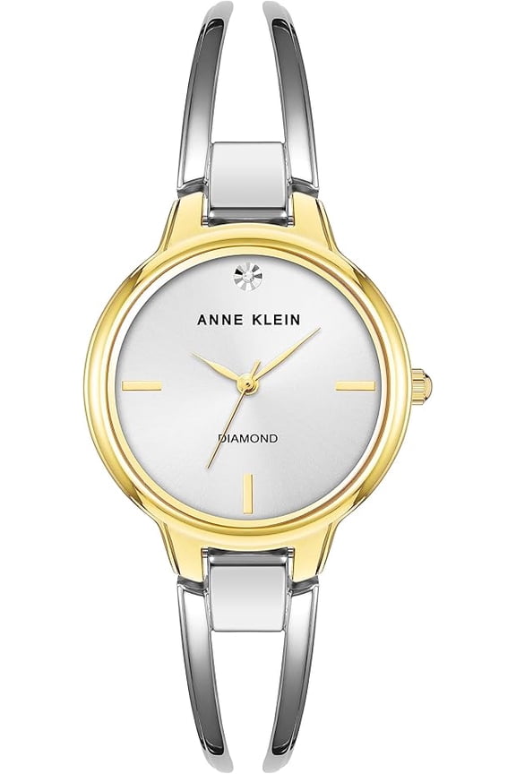 Women's Genuine Diamond Dial Bangle Watch AK/2627SVTT