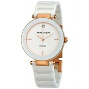 Anne Klein Womens Genuine Diamond Dial Ceramic Bracelet Watch