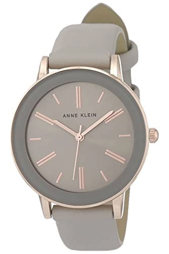 Women's Japanese Quartz Dress Watch with Faux Leather Strap, Gray, 16 (Model: AK/3818RGTP)