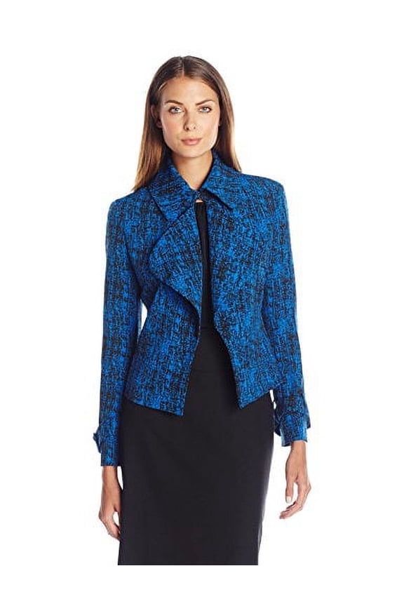 Women's La Sena Short Trench Jacket, Bizet Blue/Black, 8