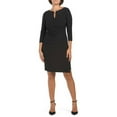 thumbnail image 1 of Anne Klein Women's Mary Keyhole Drape Front Mini Dress (Black, L, 620449), 1 of 5