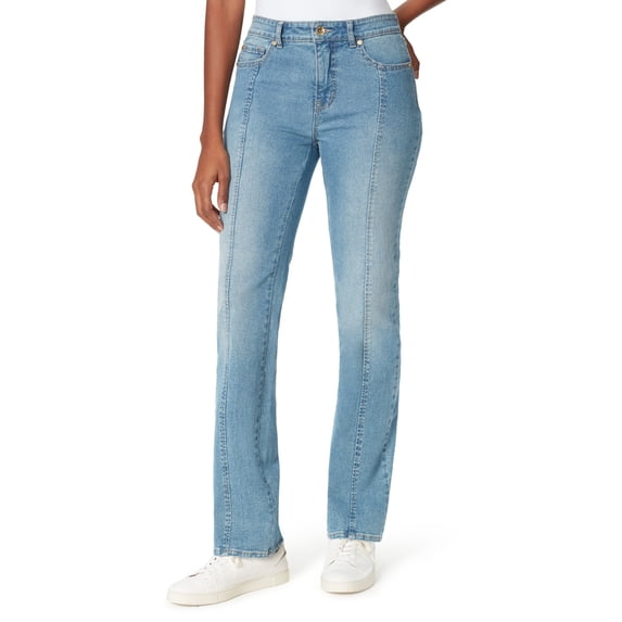 Anne Klein Women's Mid Rise Straight Ankle Jeans Blue Size 4