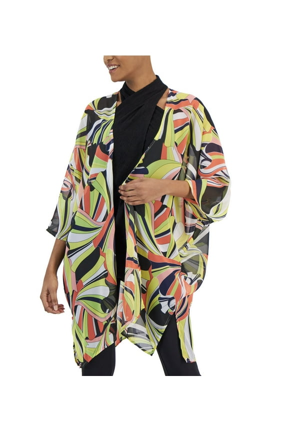 Women's Oversized Sheer Side-Slit Cardigan Multicolor Size L/XL