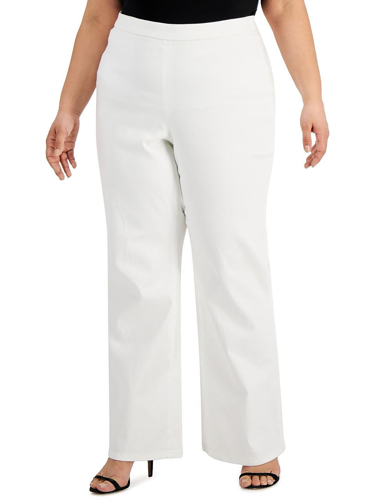 Anne Klein Womens Plus High Rise Knit Wide Leg Pants Walmart