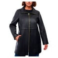 thumbnail image 1 of Anne Klein Women's Plus Size Mid-Length Genuine Leather Coat (Black, 1XPlus), 1 of 1