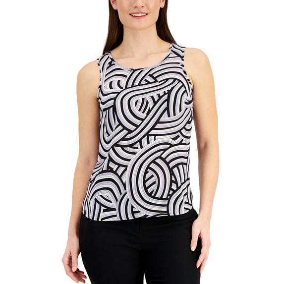 Anne Klein Women's Printed Top Purple Size Small