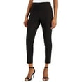 thumbnail image 1 of Anne Klein Women's Pull On Printed Hollywood Waist Ankle Pants Black Size Petite Large, 1 of 3