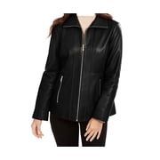 Anne Klein Womens Scuba Leather Jacket