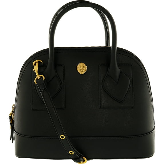 Anne Klein Women's Small Billie Faux Leather Dome Top-Handle Bag Satchel - Black