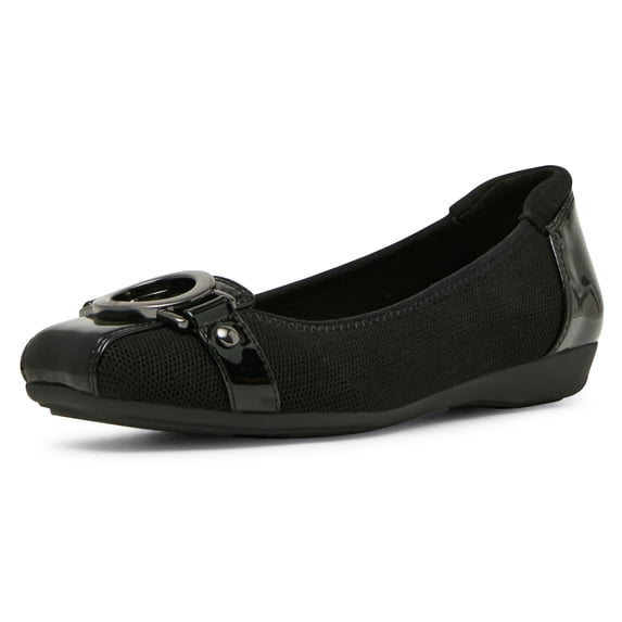 Anne Klein Umeko Ballet Flats for Women, Cushioned Slip-On Casual Shoes, Lightweight Flexible Comfort Design with Smooth Upper and Soft Insole Support