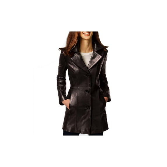 Anne Klein Women's Walker Leather Coat