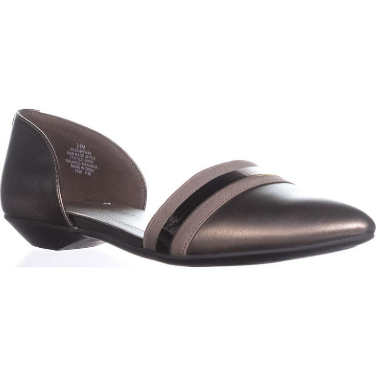Anne Klein Womens AK Sport Pointed Toe Slide Flats Walmart