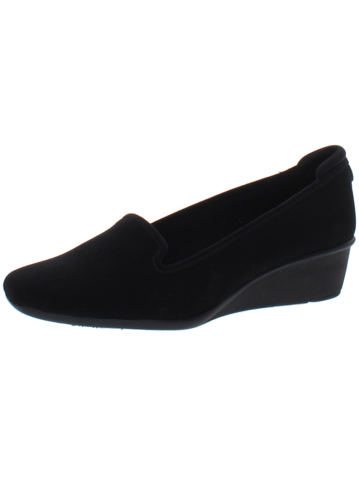 Anne Klein Womens AK Winnefred Slip On Round Toe Wedge Heels Walmart