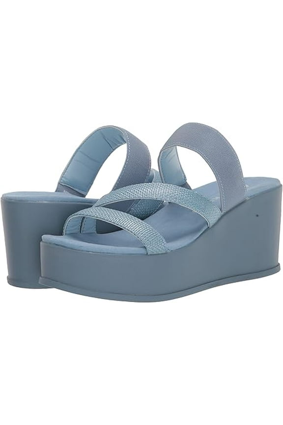 Womens AKVENTI Slip On Lifestyle Wedge Sandals Blue size 7