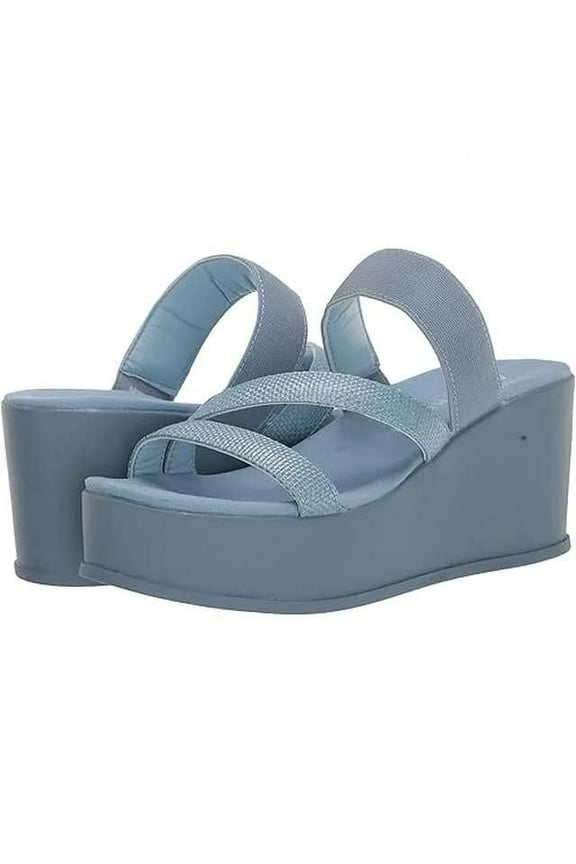 Womens AKVENTI Slip On Lifestyle Wedge Sandals Blue size 8.5