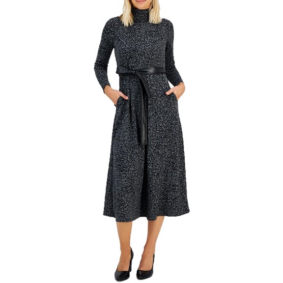 Anne Klein Womens Animal Print  Maxi Dress
