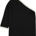 thumbnail image 1 of Anne Klein Womens Asymmetrical Pullover Sweater, Black, XX-Small, 1 of 1
