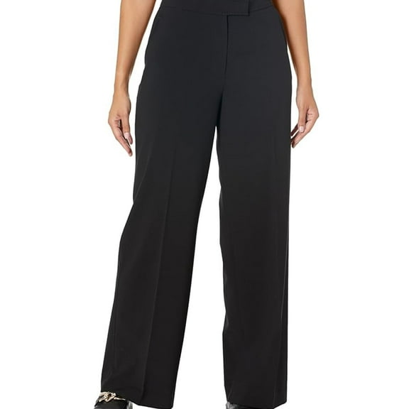 Anne Klein Womens Basic Dress Pants, Black, 10 Long