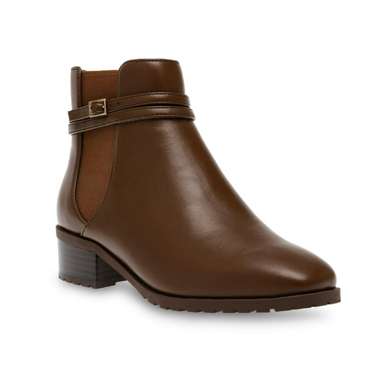 Anne Klein Womens Cassie Faux Leather Zip Up Ankle Boots Walmart