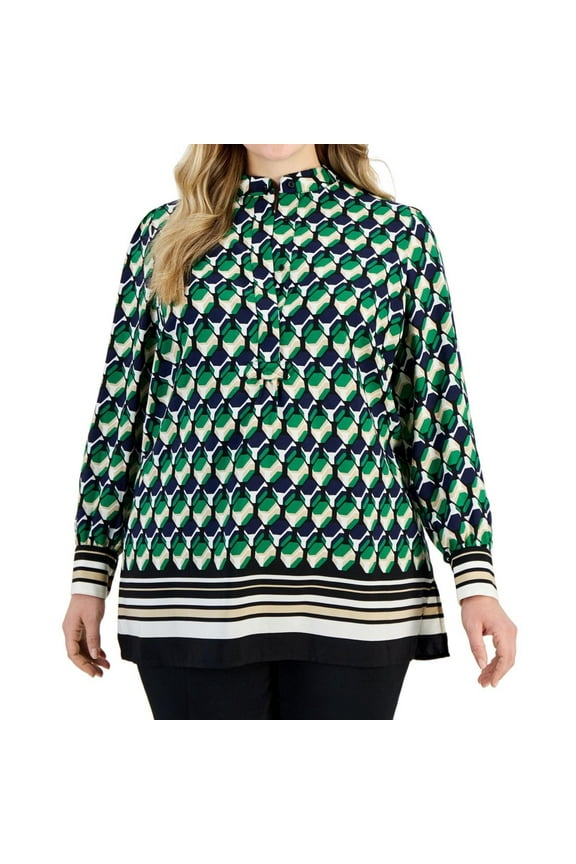 Womens Classic Peasant Blouse, Multicoloured, Plus Size, 1X