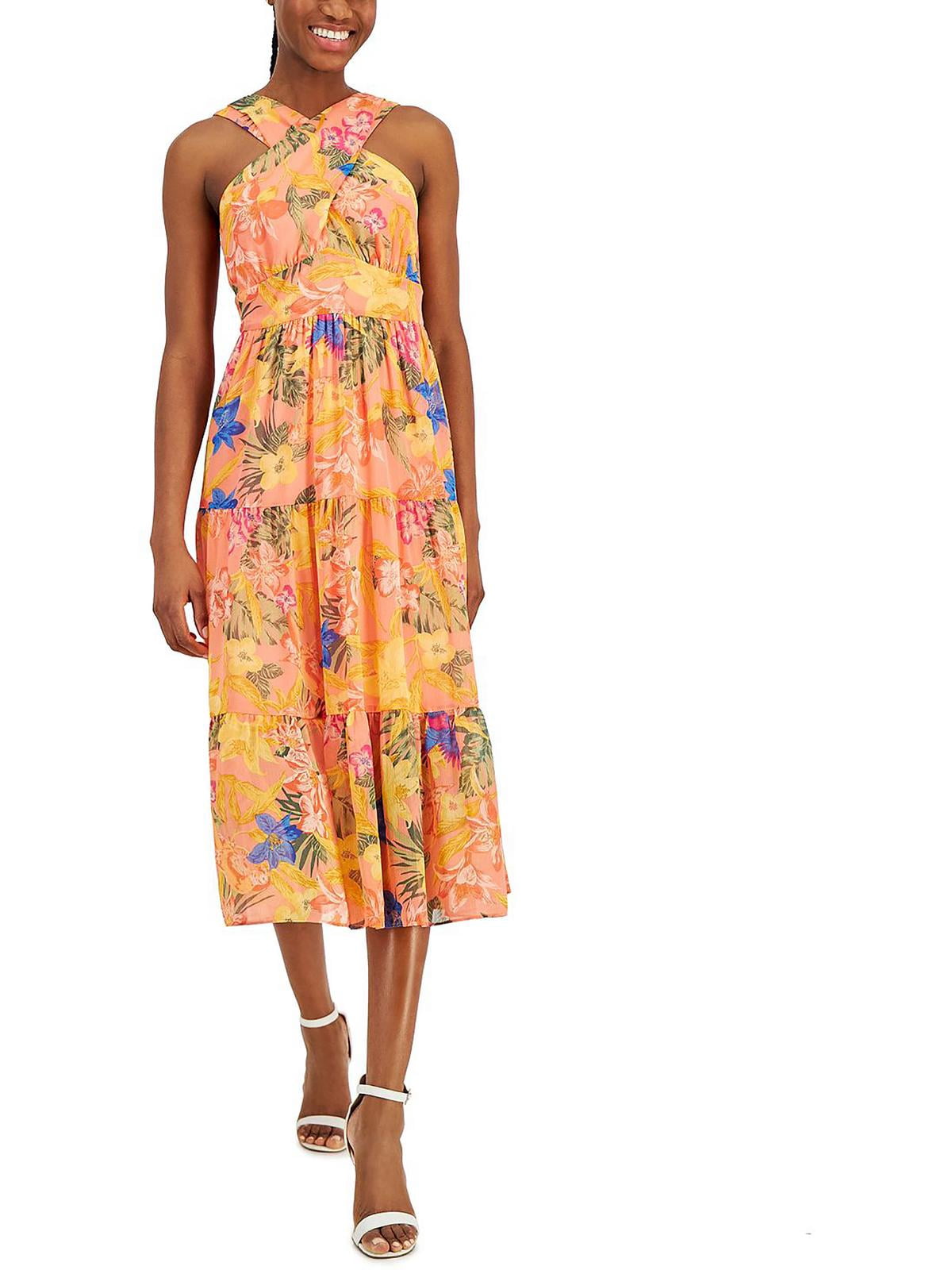 slim fit dress slacks Anne Klein Petite Tiered Tie-Neck Maxi Dress main image 0